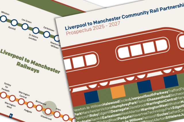 Image of a train and and map of train stops